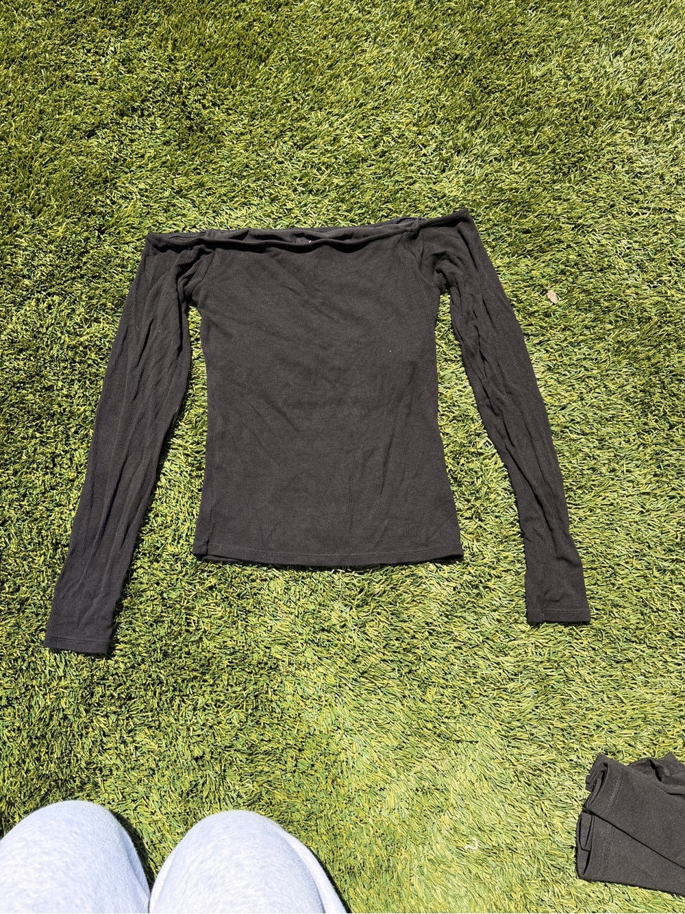 Klassy Network Black Off-Shoulder Long Sleeve Top